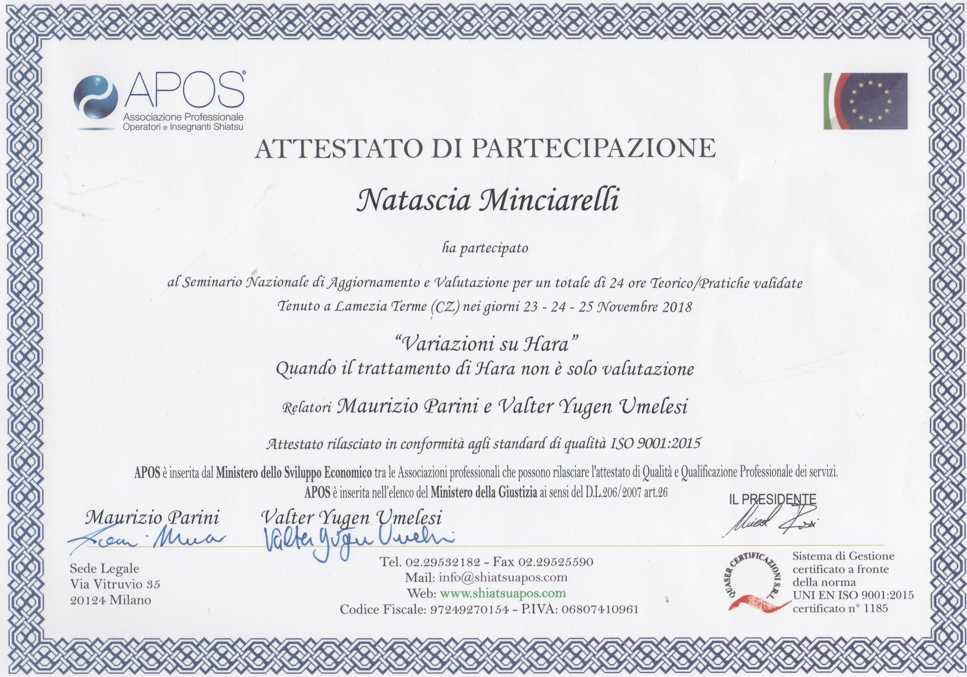 42° Seminario Nazionale di aggiornamento e valutazione - Lamezia Terme  23-24-25 Novembre 2018